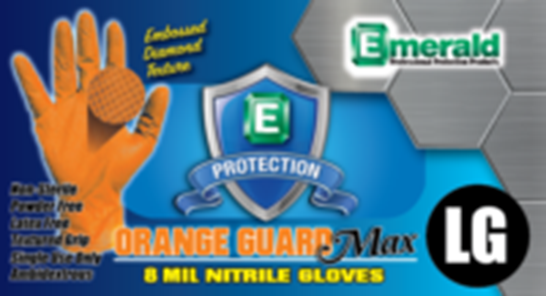 Orange Guard Max 8 mil Textured Nitrile Gloves [ M, L, XL & XXL]